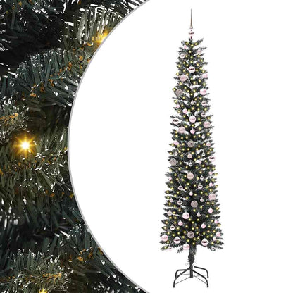 vidaXL Artificial Christmas Tree with 300 LEDs with Stand Green 240 cm - 48212