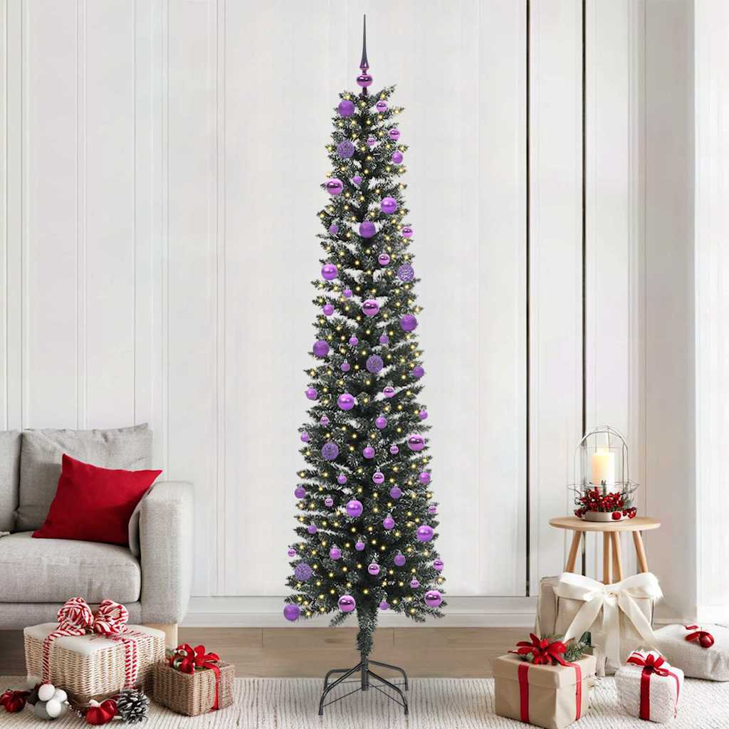 vidaXL Artificial Christmas Tree with 300 LEDs with Stand Green 240 cm - 48220