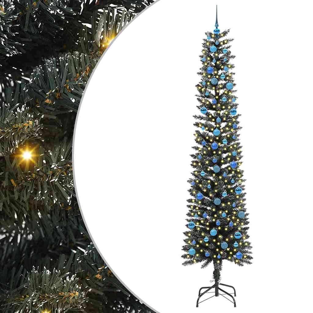 vidaXL Artificial Christmas Tree with 300 LEDs with Stand Green 240 cm - 48233
