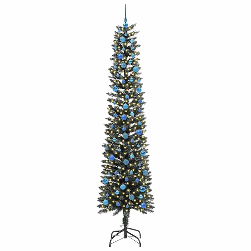 vidaXL Artificial Christmas Tree with 300 LEDs with Stand Green 240 cm - 48233