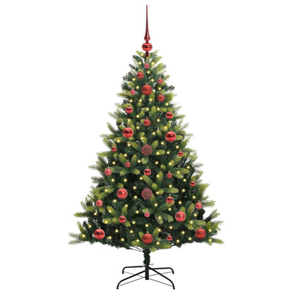 vidaXL Artificial Hinged Christmas Tree 150 LEDs Green 120 cm