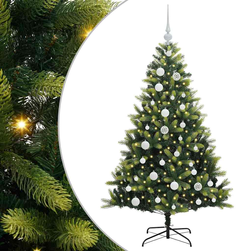 vidaXL Artificial Hinged Christmas Tree 150 LEDs Green 120 cm - 48247
