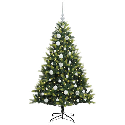 vidaXL Artificial Hinged Christmas Tree 150 LEDs Green 120 cm - 48247