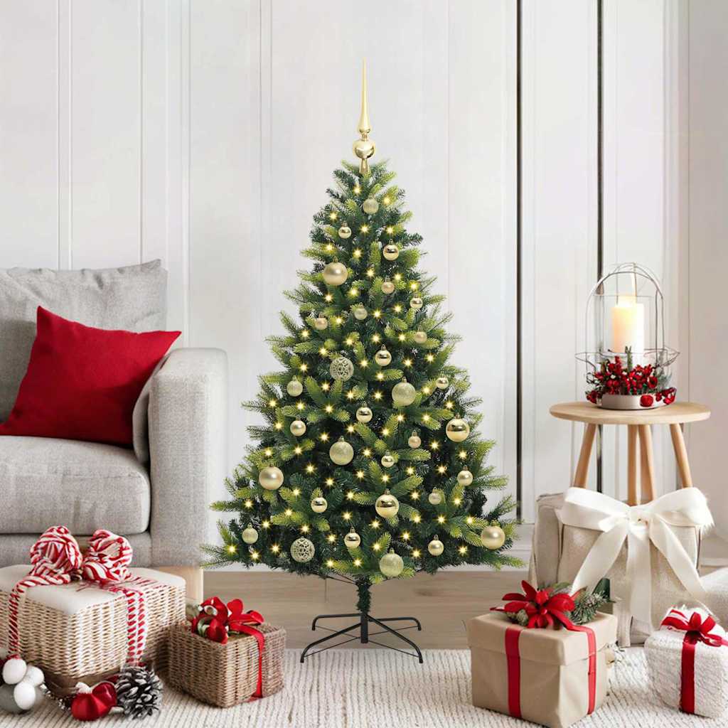 vidaXL Artificial Hinged Christmas Tree 150 LEDs Green 120 cm - 48251