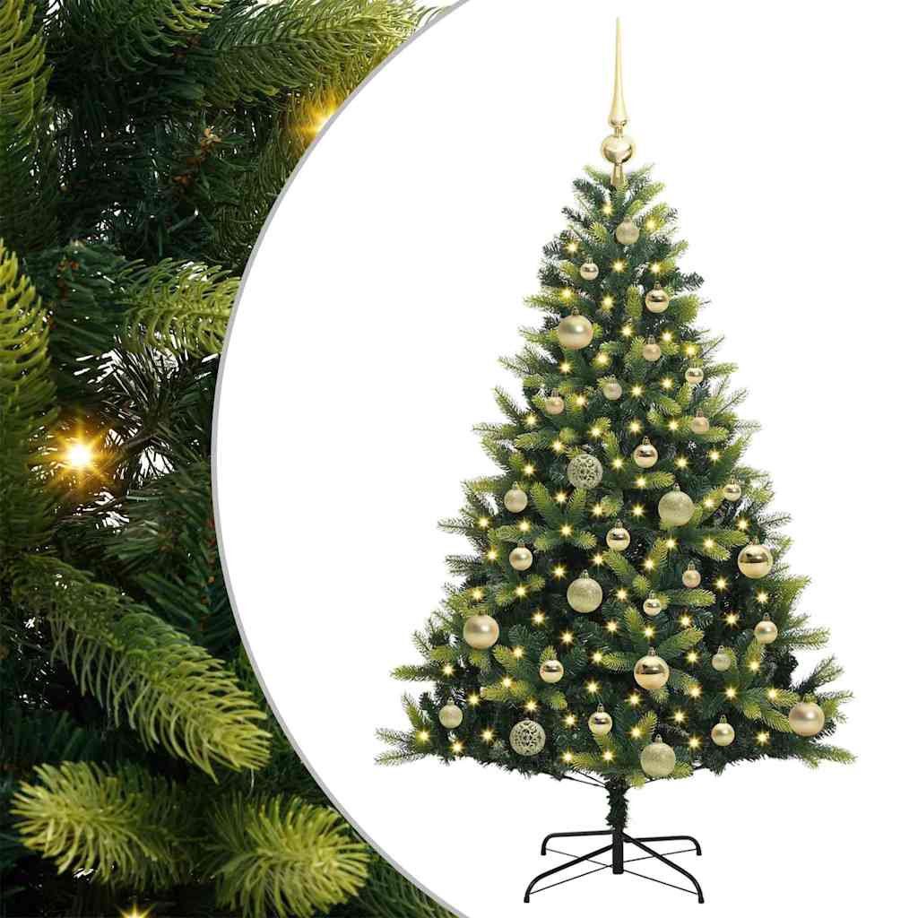 vidaXL Artificial Hinged Christmas Tree 150 LEDs Green 120 cm - 48251