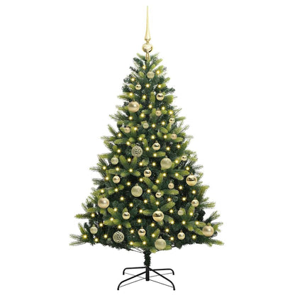 vidaXL Artificial Hinged Christmas Tree 150 LEDs Green 120 cm - 48251