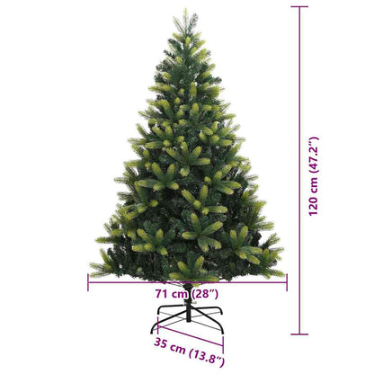 vidaXL Artificial Hinged Christmas Tree 150 LEDs Green 120 cm - 48251