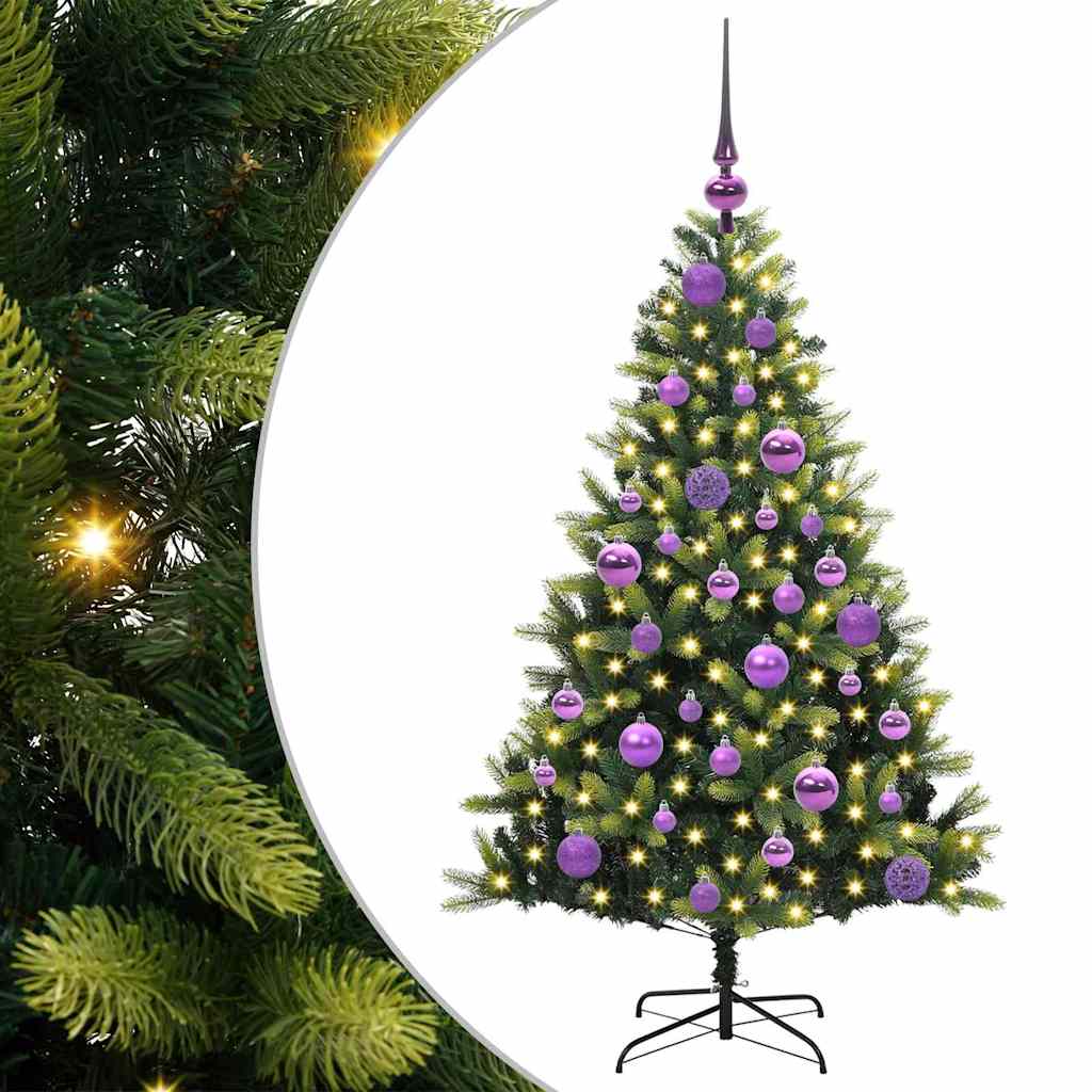 vidaXL Artificial Hinged Christmas Tree 150 LEDs Green 120 cm - 48259