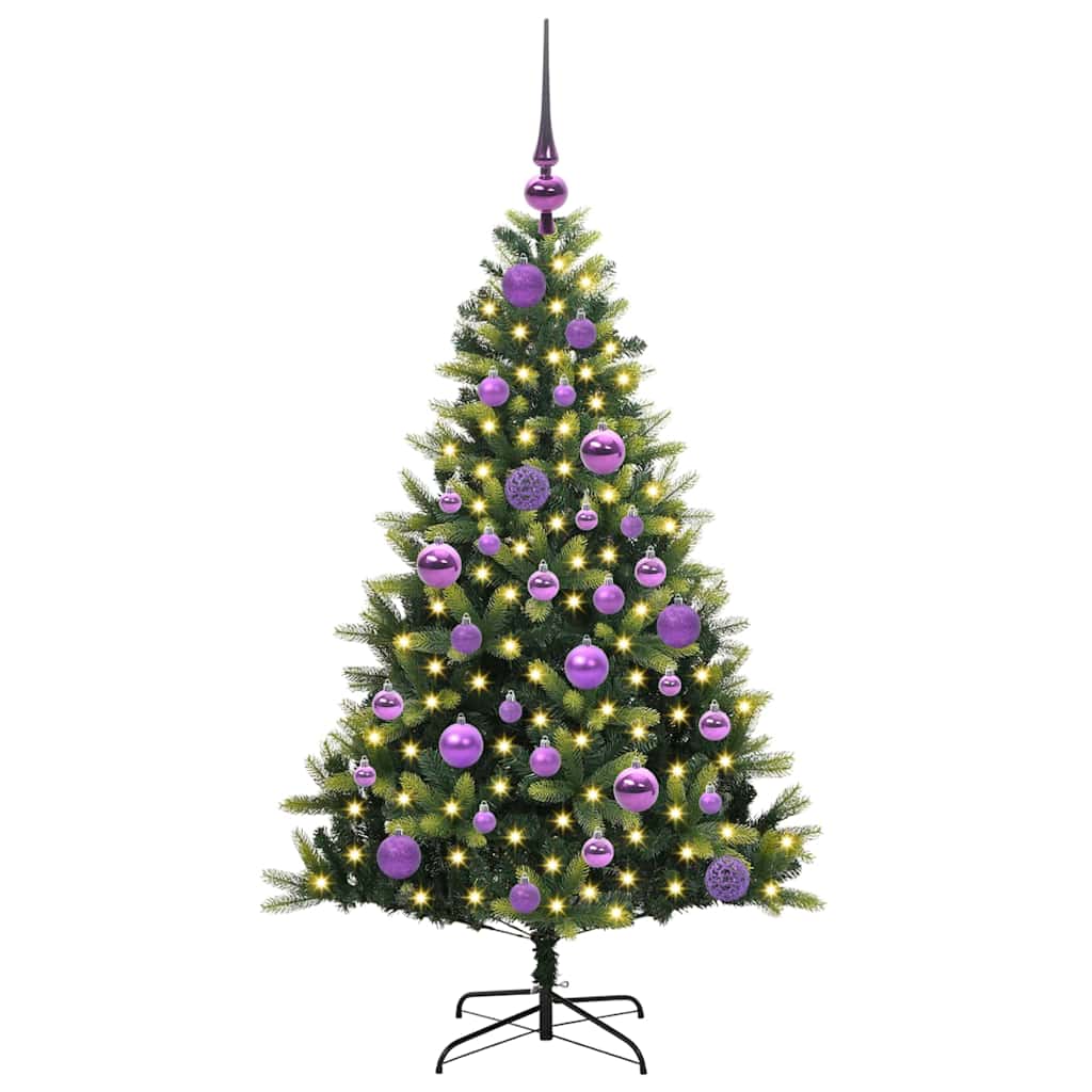 vidaXL Artificial Hinged Christmas Tree 150 LEDs Green 120 cm - 48259