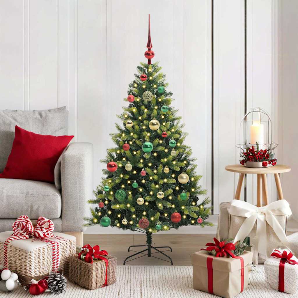 vidaXL Artificial Hinged Christmas Tree 150 LEDs Green 120 cm - 48262