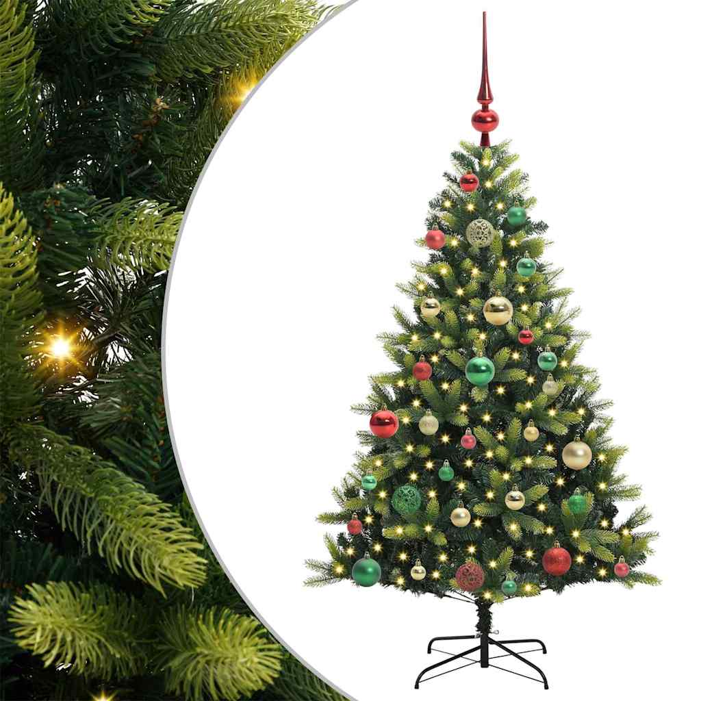 vidaXL Artificial Hinged Christmas Tree 150 LEDs Green 120 cm - 48262