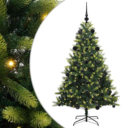 vidaXL Artificial Hinged Christmas Tree 150 LEDs Green 150 cm - 48274