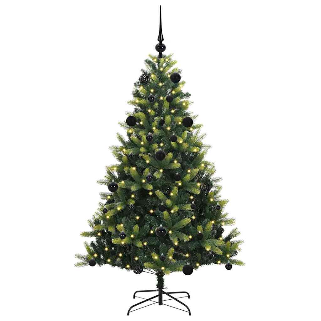 vidaXL Artificial Hinged Christmas Tree 150 LEDs Green 150 cm - 48274