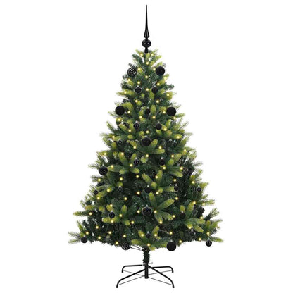 vidaXL Artificial Hinged Christmas Tree 150 LEDs Green 150 cm - 48274