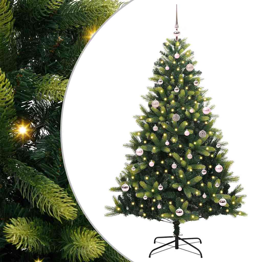 vidaXL Artificial Hinged Christmas Tree 150 LEDs Green 150 cm - 48275