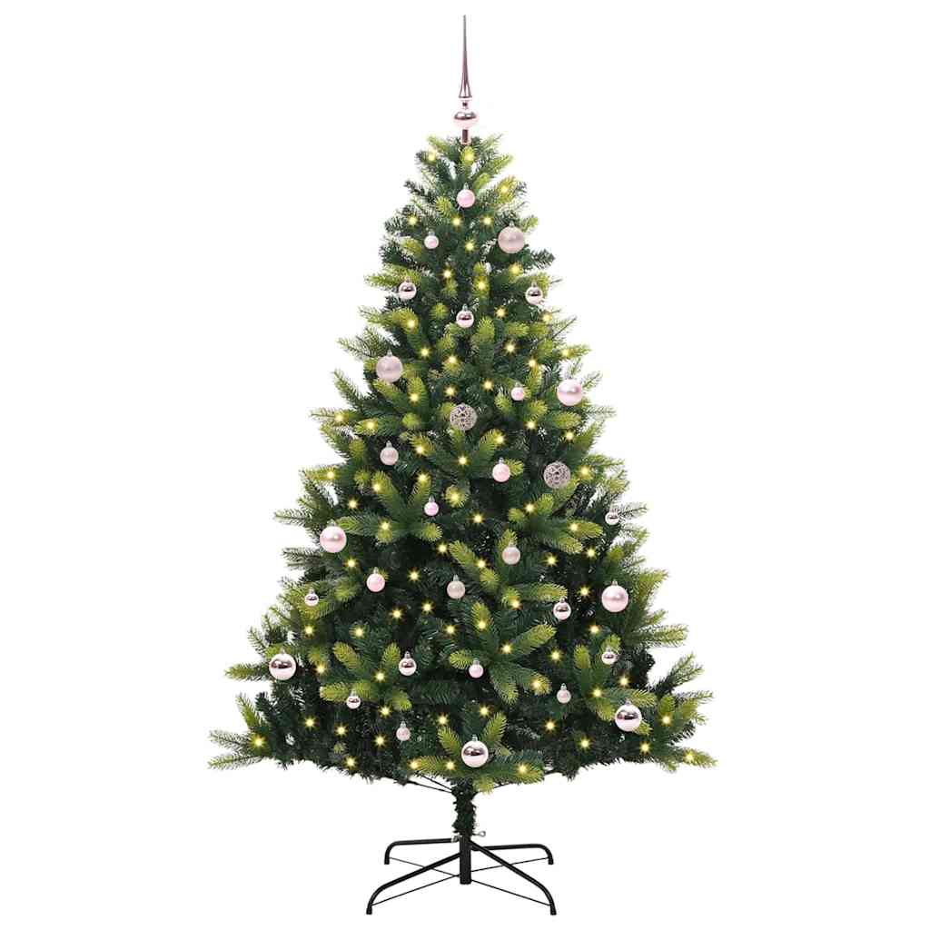 vidaXL Artificial Hinged Christmas Tree 150 LEDs Green 150 cm - 48275