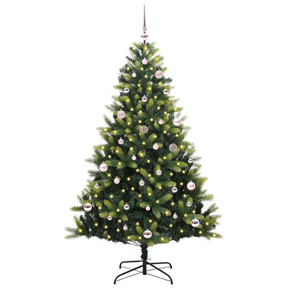 vidaXL Artificial Hinged Christmas Tree 150 LEDs Green 150 cm - 48275