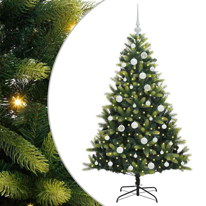 vidaXL Artificial Hinged Christmas Tree 150 LEDs Green 150 cm - 48278