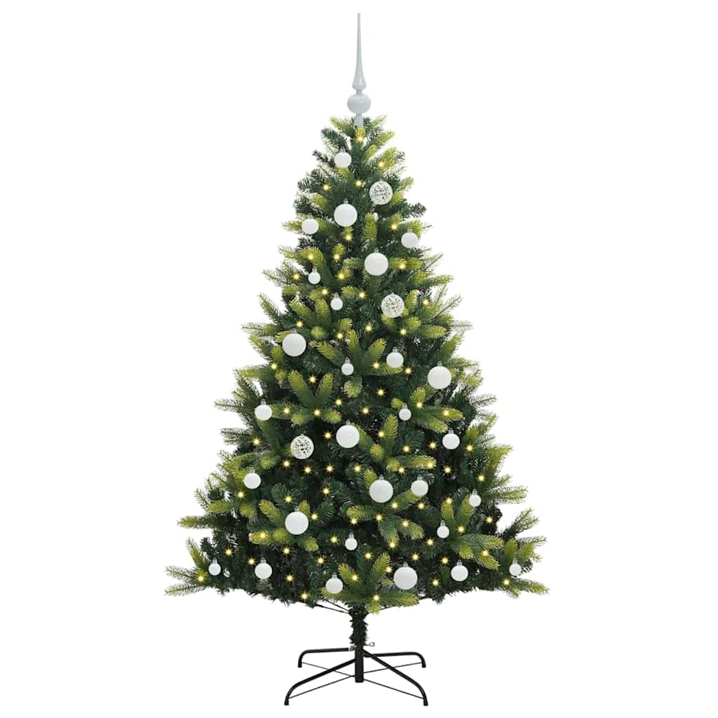 vidaXL Artificial Hinged Christmas Tree 150 LEDs Green 150 cm - 48278