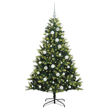 vidaXL Artificial Hinged Christmas Tree 150 LEDs Green 150 cm - 48278