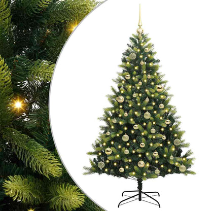 vidaXL Artificial Hinged Christmas Tree 150 LEDs Green 150 cm - 48291