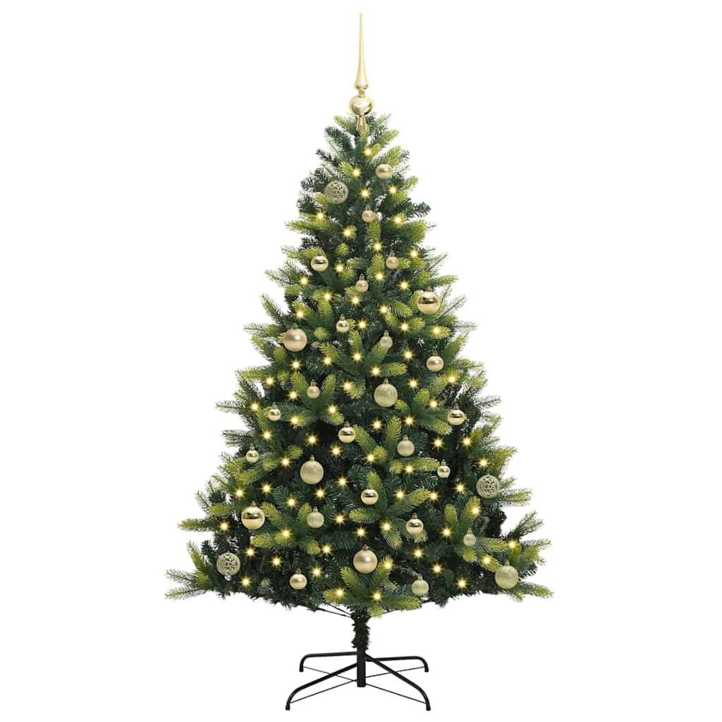 vidaXL Artificial Hinged Christmas Tree 150 LEDs Green 150 cm - 48291