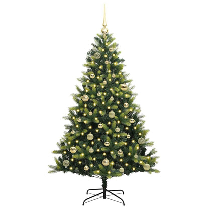 vidaXL Artificial Hinged Christmas Tree 150 LEDs Green 150 cm - 48291