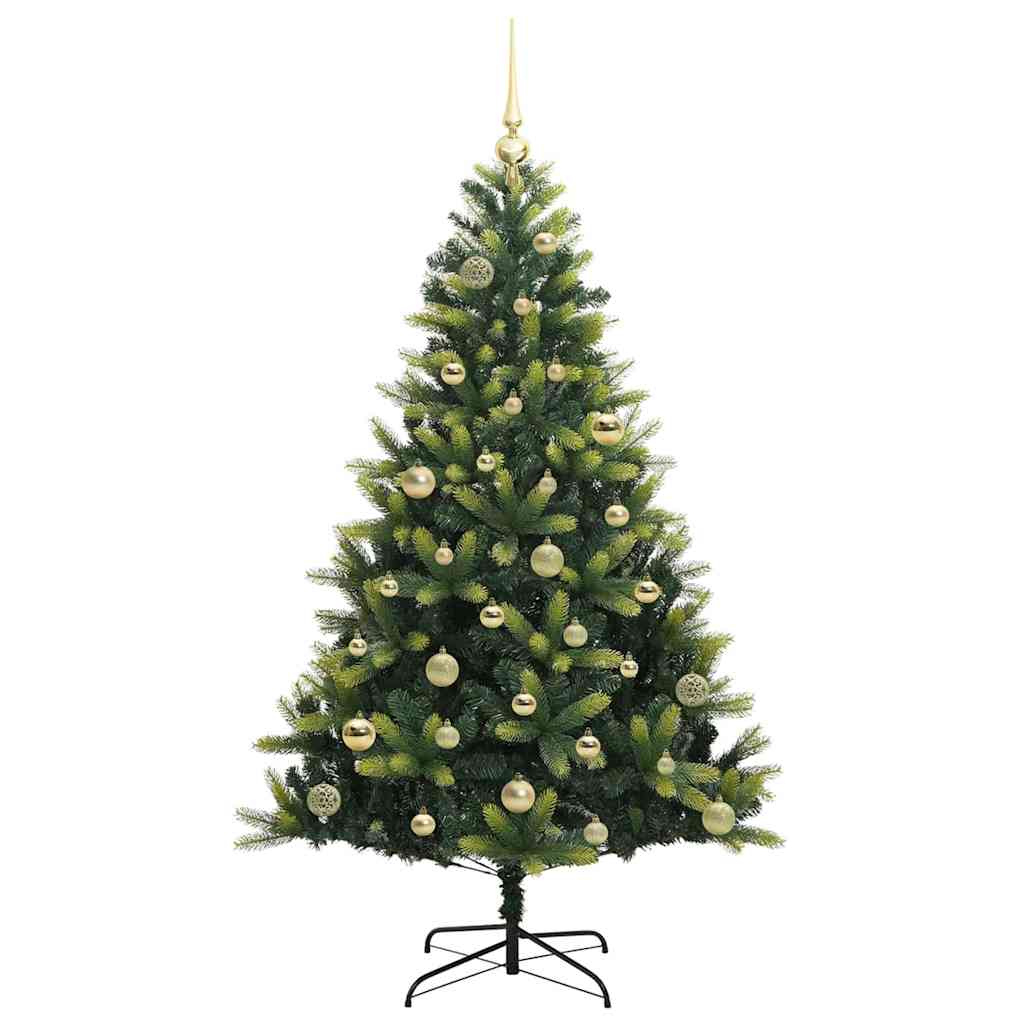 vidaXL Artificial Hinged Christmas Tree 150 LEDs Green 150 cm - 48291