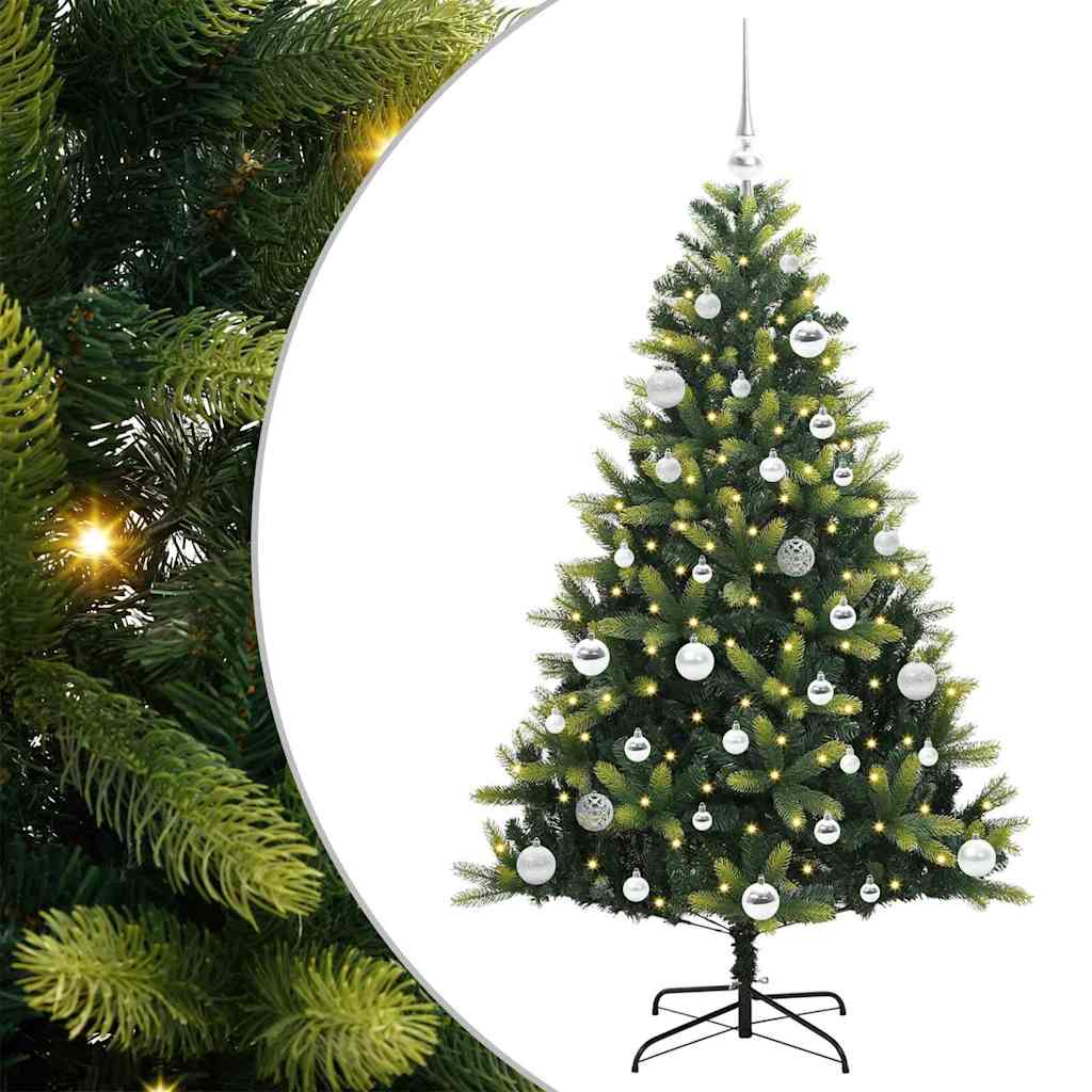 vidaXL Artificial Hinged Christmas Tree 150 LEDs Green 150 cm - 48292