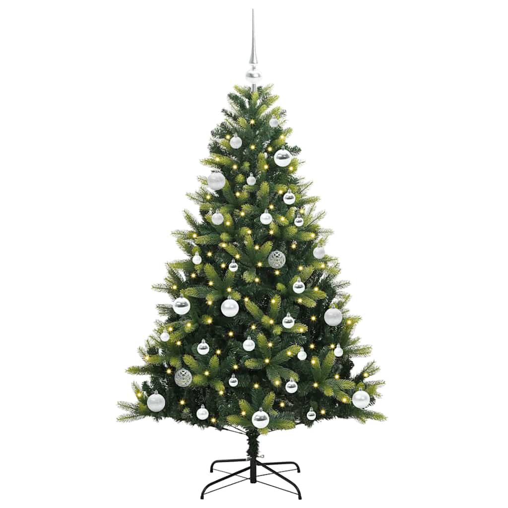 vidaXL Artificial Hinged Christmas Tree 150 LEDs Green 150 cm - 48292