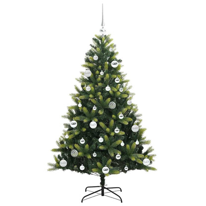 vidaXL Artificial Hinged Christmas Tree 150 LEDs Green 150 cm - 48292