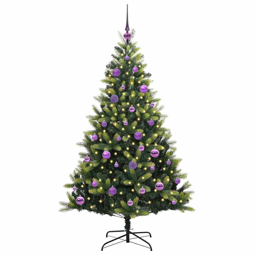 vidaXL Artificial Hinged Christmas Tree 150 LEDs Green 150 cm - 48294