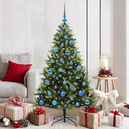 vidaXL Artificial Hinged Christmas Tree 150 LEDs Green 150 cm - 48305