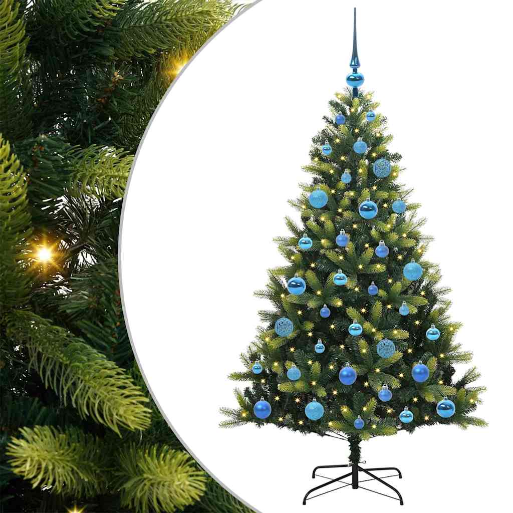 vidaXL Artificial Hinged Christmas Tree 150 LEDs Green 150 cm - 48305