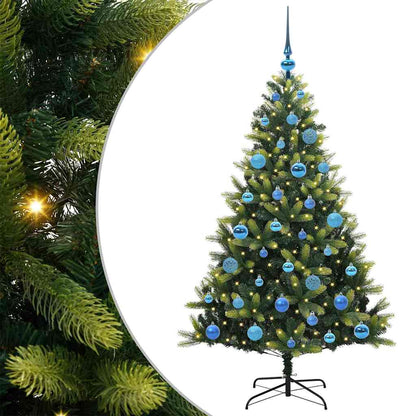 vidaXL Artificial Hinged Christmas Tree 150 LEDs Green 150 cm - 48305