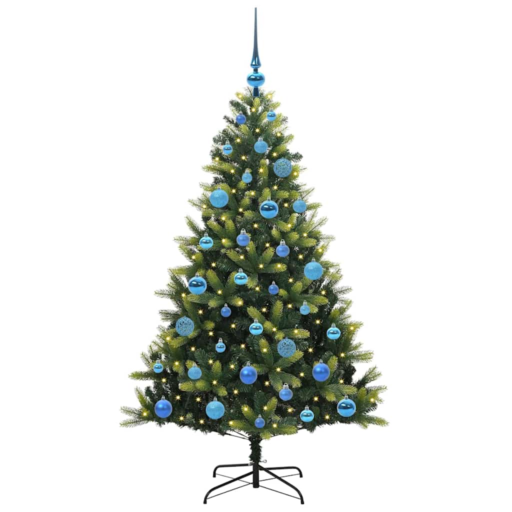 vidaXL Artificial Hinged Christmas Tree 150 LEDs Green 150 cm - 48305