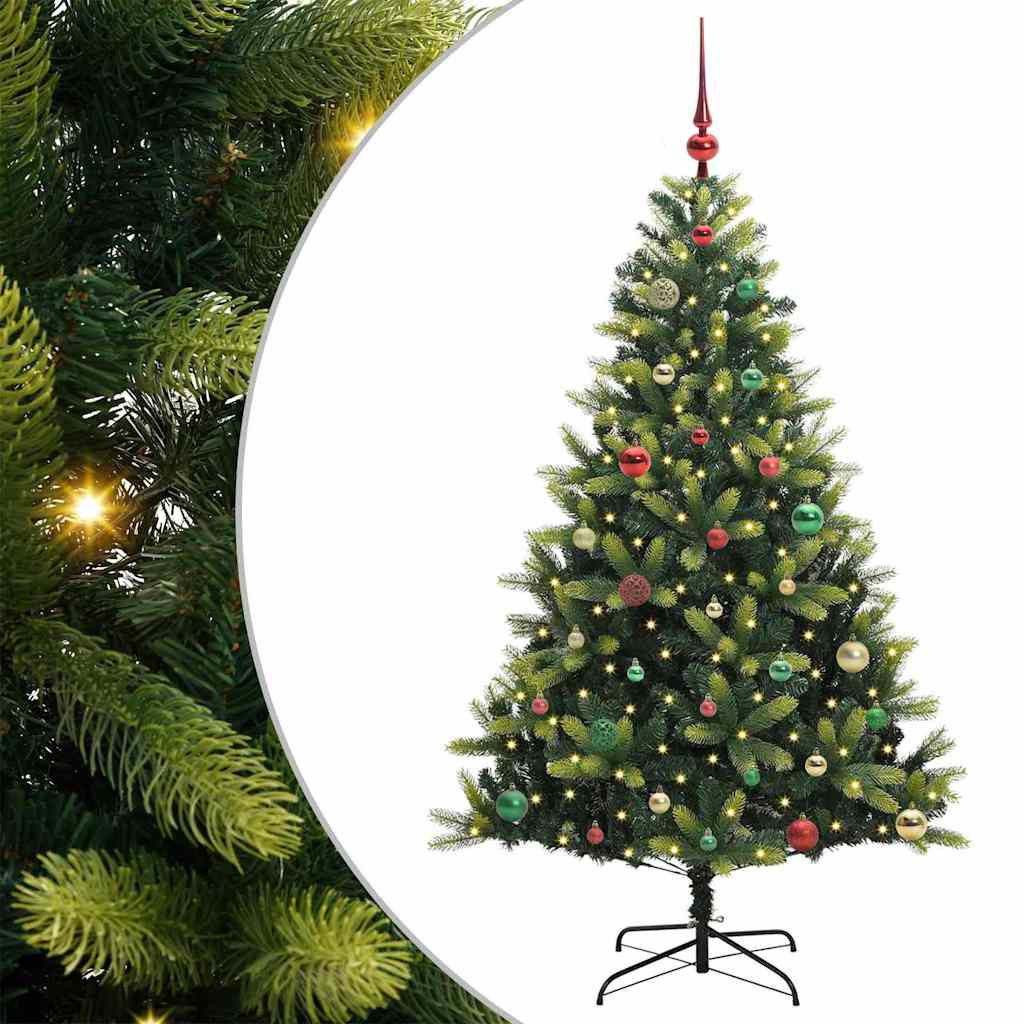 vidaXL Artificial Hinged Christmas Tree 150 LEDs Green 150 cm - 48316