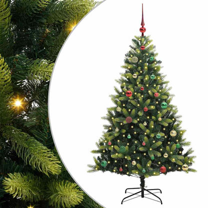 vidaXL Artificial Hinged Christmas Tree 150 LEDs Green 150 cm - 48316