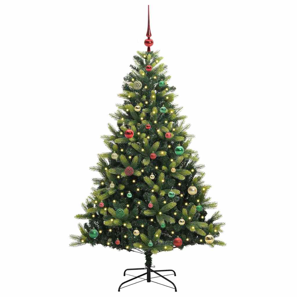 vidaXL Artificial Hinged Christmas Tree 150 LEDs Green 150 cm - 48316