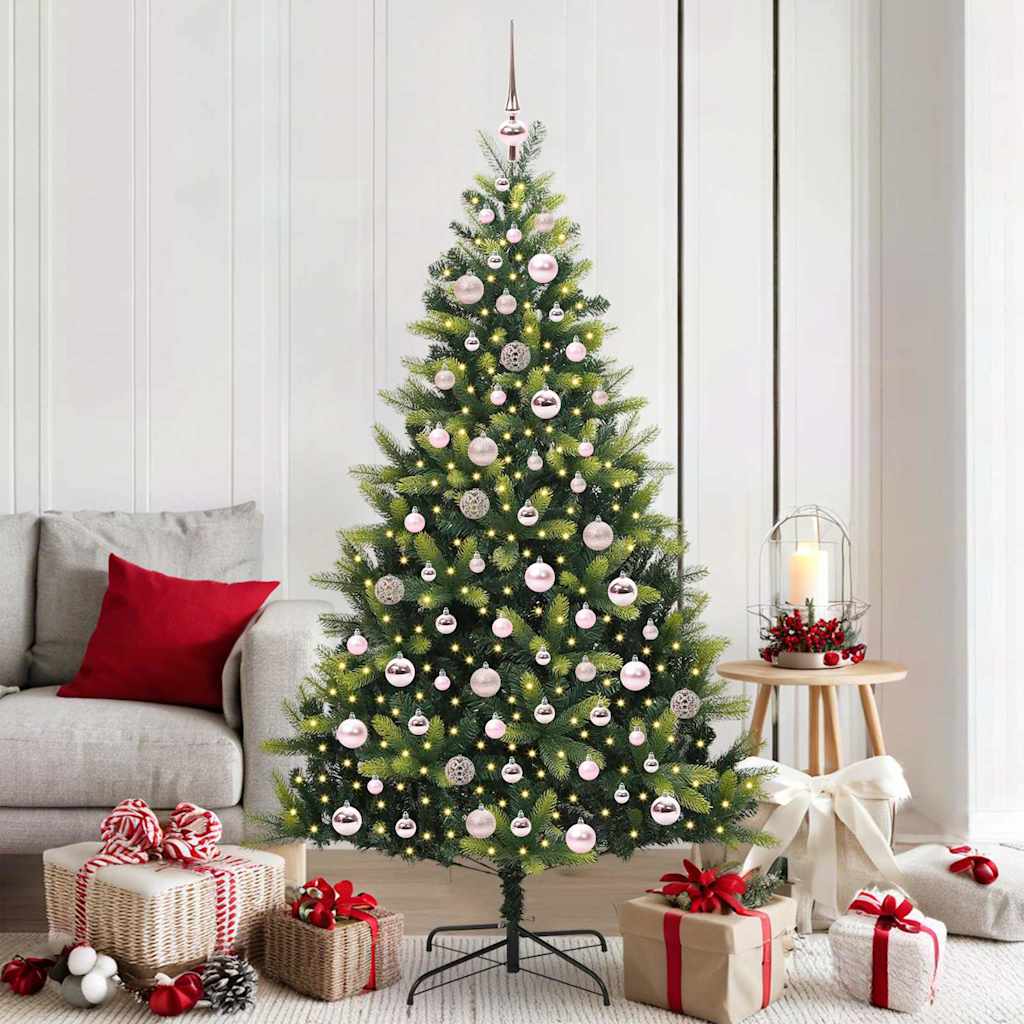 vidaXL Artificial Hinged Christmas Tree 300 LEDs Green 180 cm - 48320
