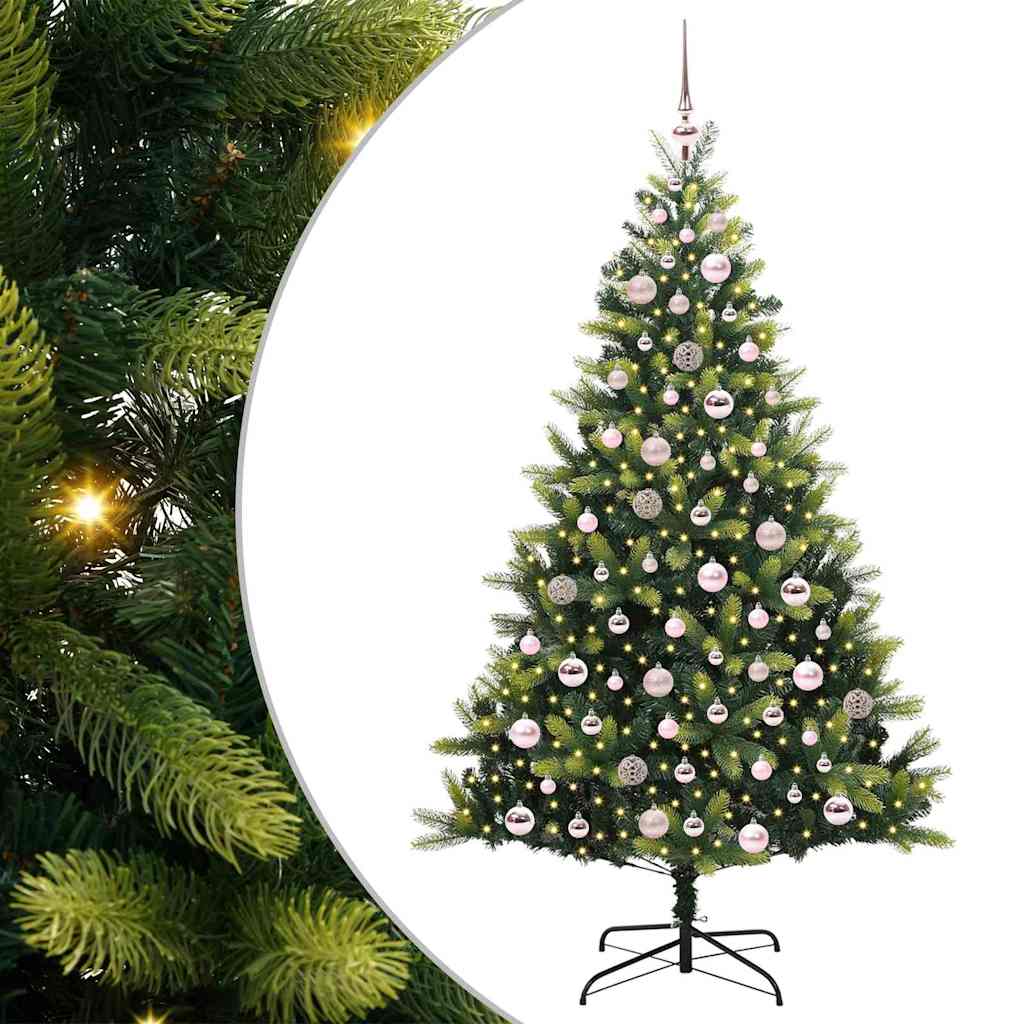 vidaXL Artificial Hinged Christmas Tree 300 LEDs Green 180 cm - 48320