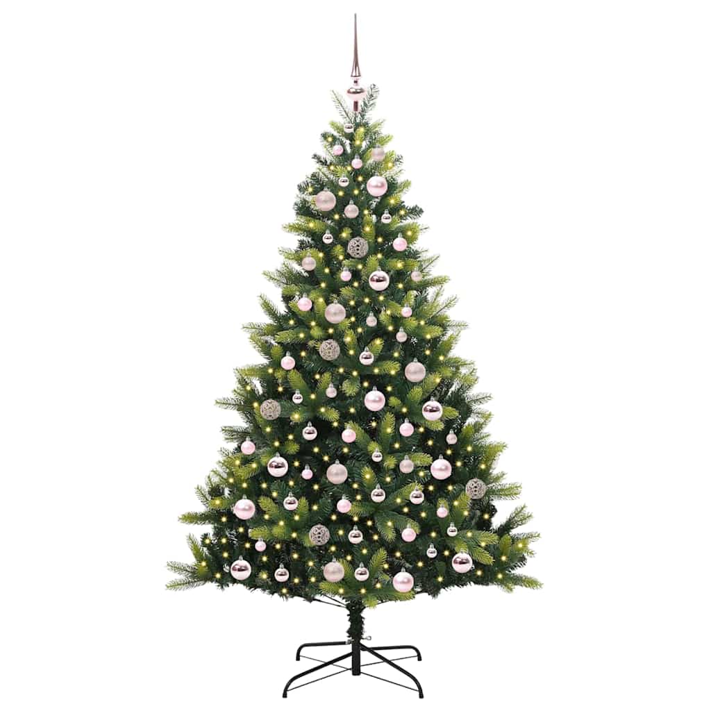vidaXL Artificial Hinged Christmas Tree 300 LEDs Green 180 cm - 48320