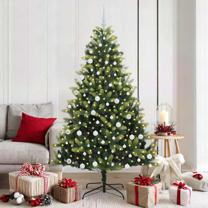 vidaXL Artificial Hinged Christmas Tree 300 LEDs Green 180 cm - 48321
