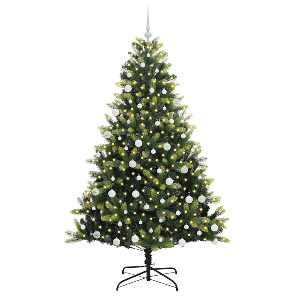 vidaXL Artificial Hinged Christmas Tree 300 LEDs Green 180 cm - 48321