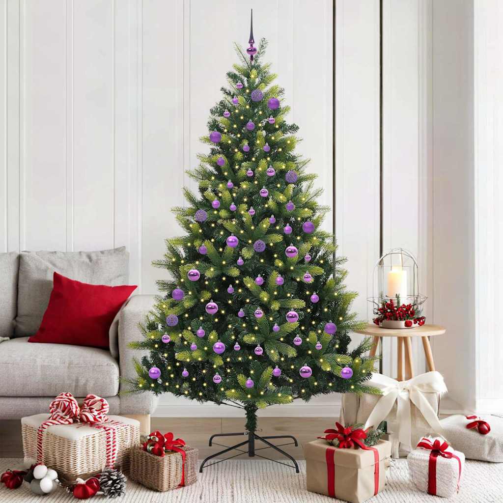 vidaXL Artificial Hinged Christmas Tree 300 LEDs Green 180 cm - 48322