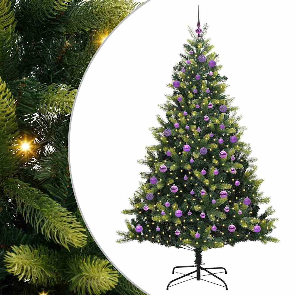 vidaXL Artificial Hinged Christmas Tree 300 LEDs Green 180 cm - 48322