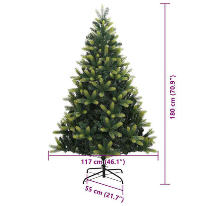 vidaXL Artificial Hinged Christmas Tree 300 LEDs Green 180 cm - 48322