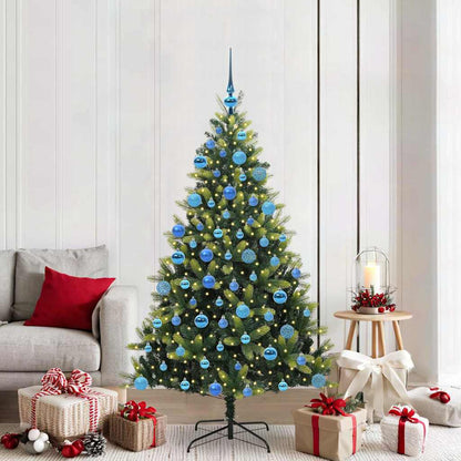 vidaXL Artificial Hinged Christmas Tree 300 LEDs Green 180 cm - 48324