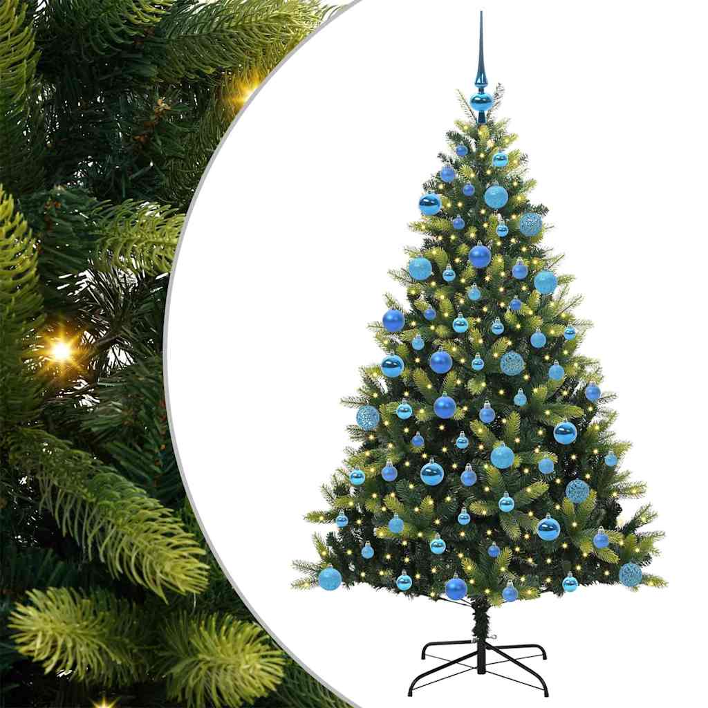 vidaXL Artificial Hinged Christmas Tree 300 LEDs Green 180 cm - 48324