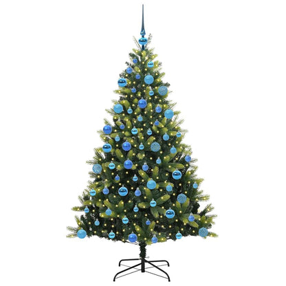 vidaXL Artificial Hinged Christmas Tree 300 LEDs Green 180 cm - 48324